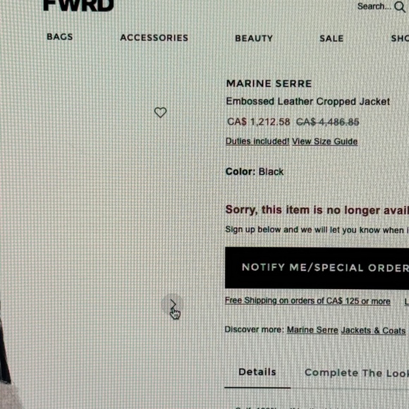 Marine Serre Embossed Leather Cropped Jacket - Picture 14 of 14